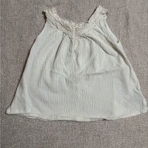 Baby or Kids Vintage Old Navy Ivory Crochet Trim Sleeveless Tank Top